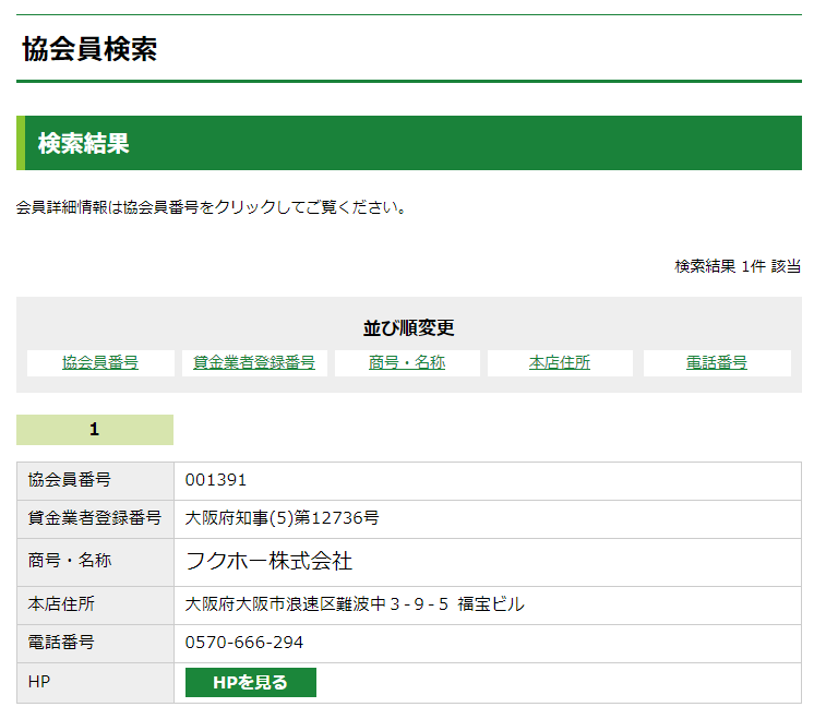 フクホー 闇金